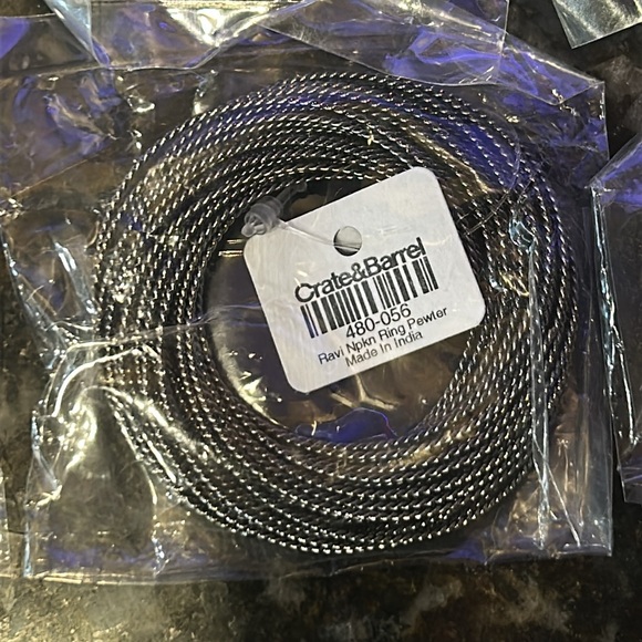 Crate & Barrel Navi pewter napkin holders set of 6 - Picture 3 of 4